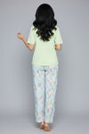 Zivame Abstract Print Cotton Loungewear Set - Ice Water — thumbnail 3